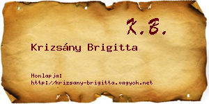 Krizsány Brigitta névjegykártya